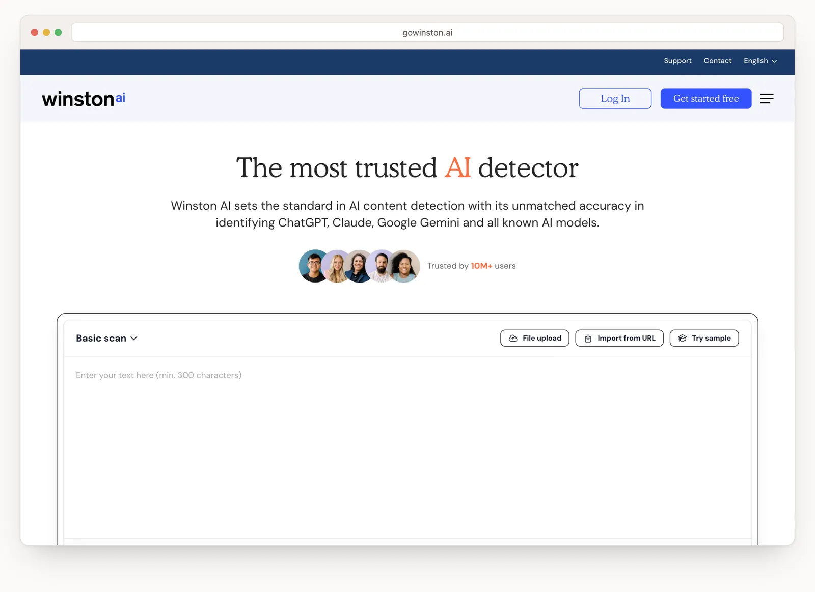 Winston AI homepage